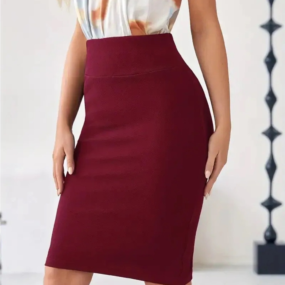 Maroon Berry, pencil skirt - XL/12